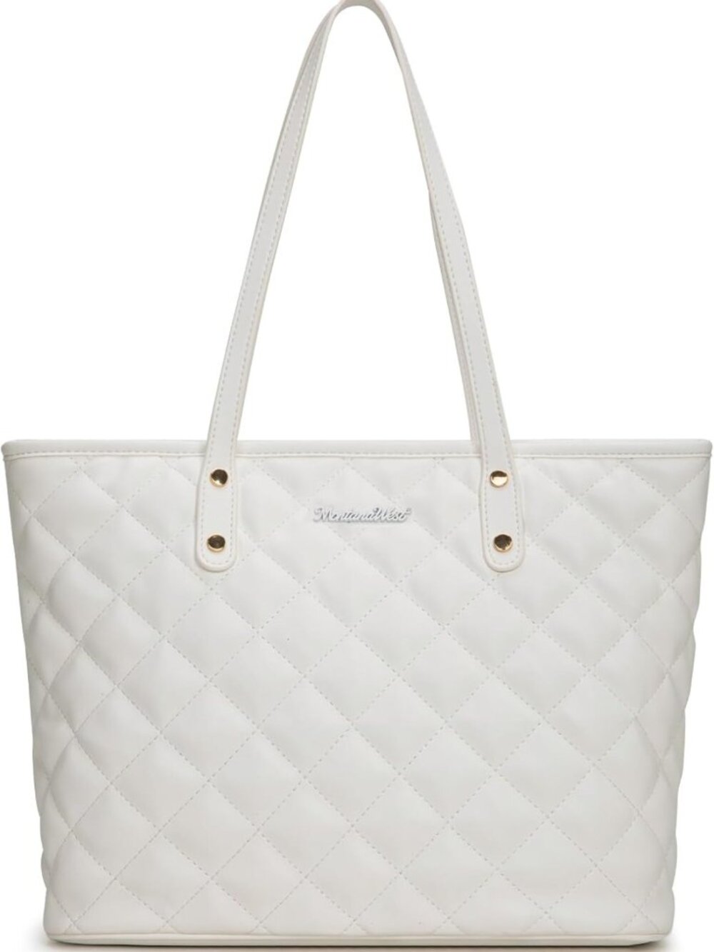 Stylish Quilted Tote Bag for Women - Fashionable Shoulder Handbag with Zipper